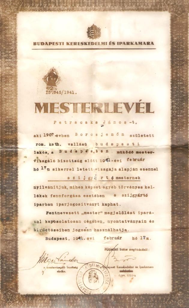 Mesterlevéll